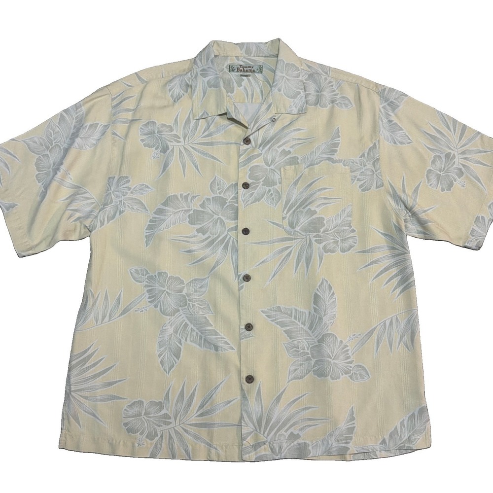 Tommy Bahama Men's XL 100% Silk Hawaiian Short Sleeve Shirt